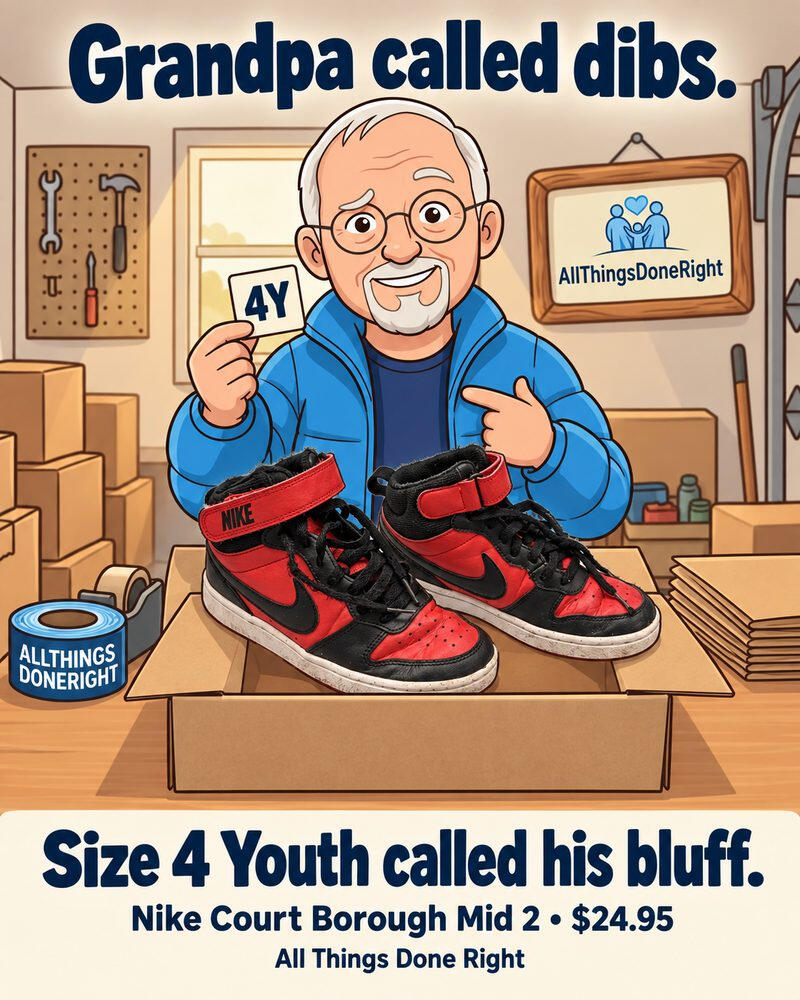 Grandpa with Nike Court Borough Mid 2 sneakers